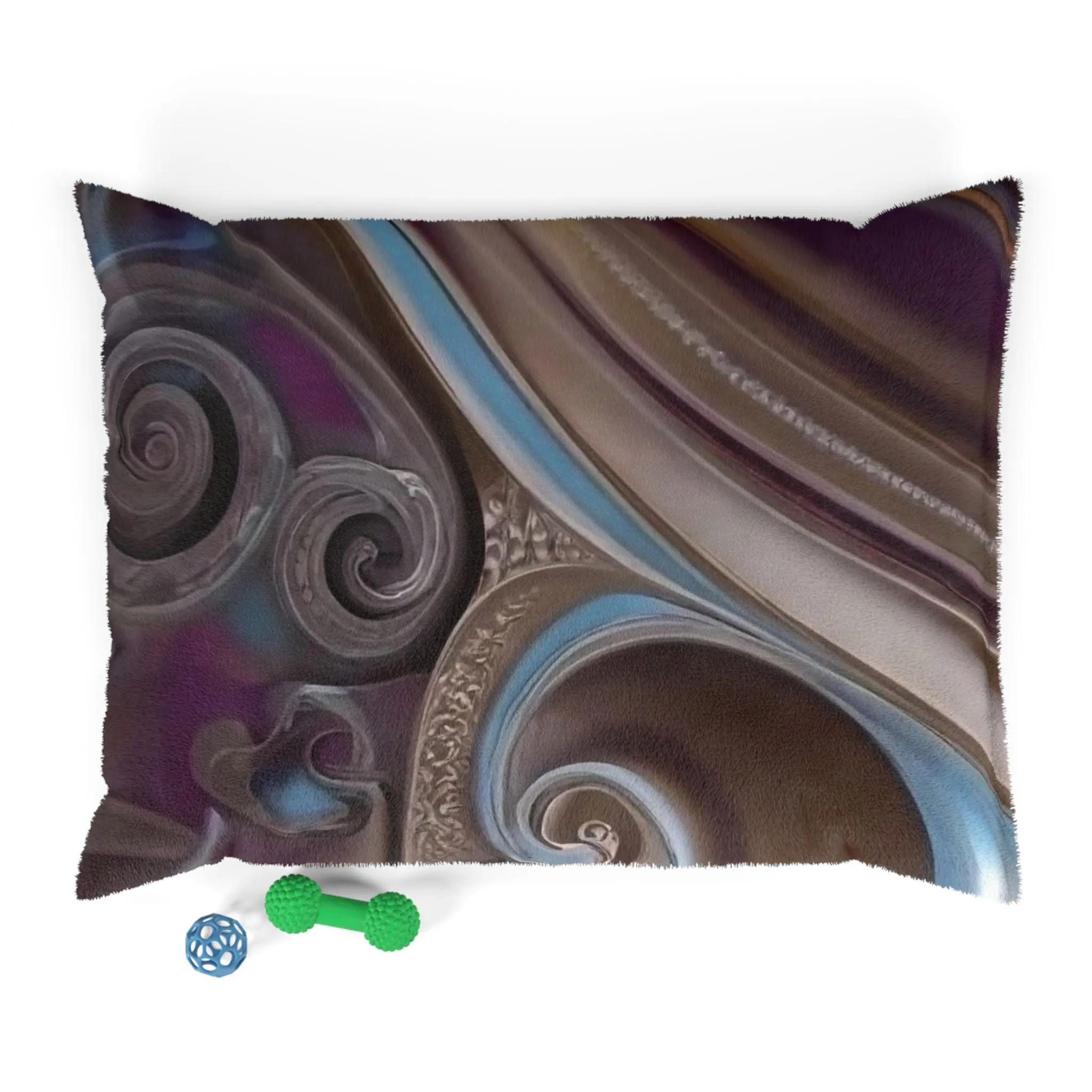 Pet Bed- Chocolate, Blue, Cream