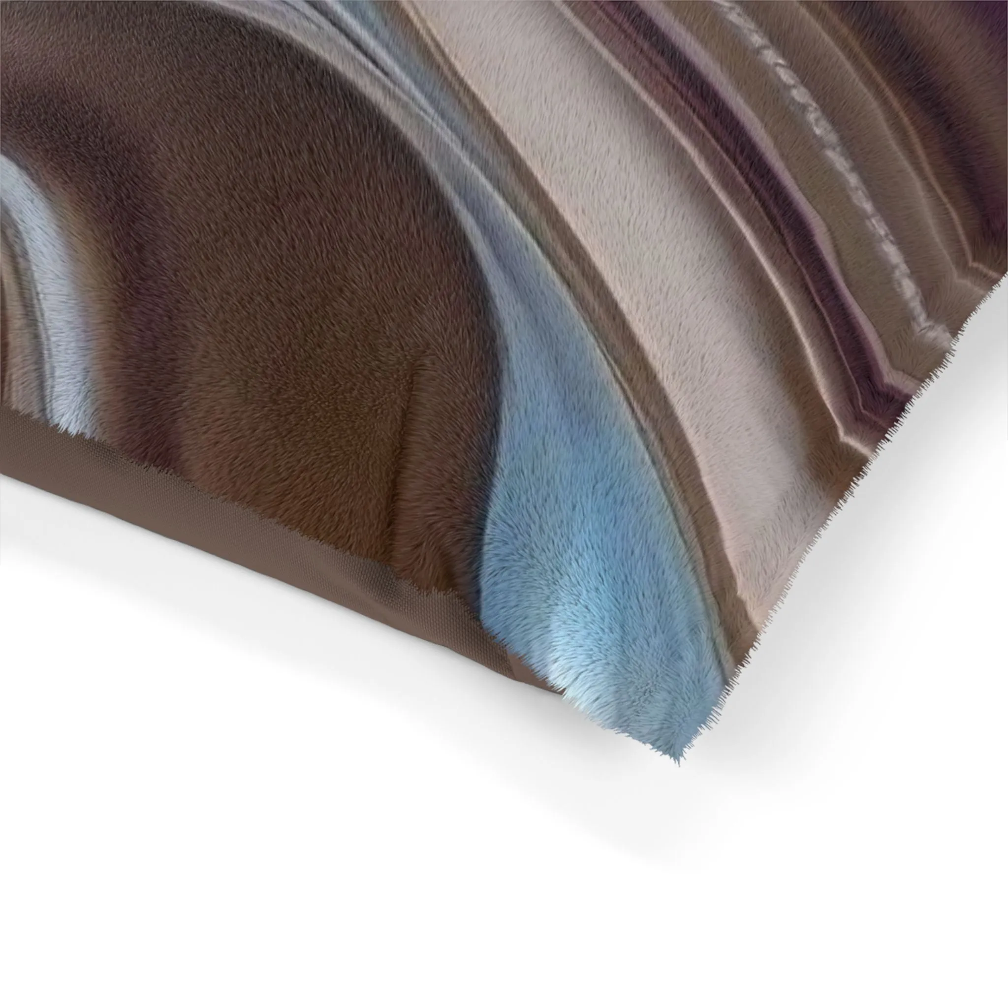 Pet Bed- Chocolate, Blue, Cream