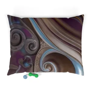 Pet Bed- Chocolate, Blue, Cream