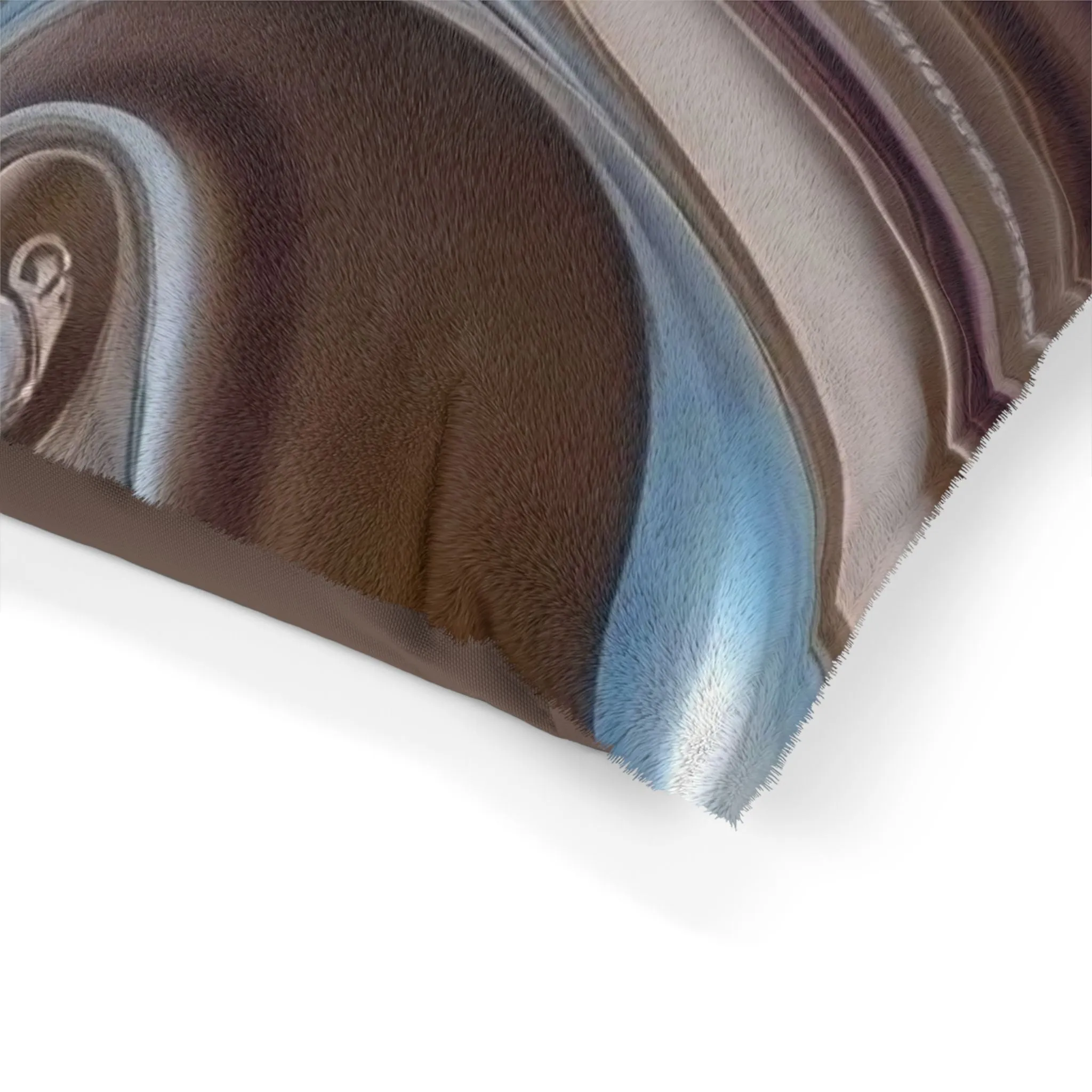 Pet Bed- Chocolate, Blue, Cream