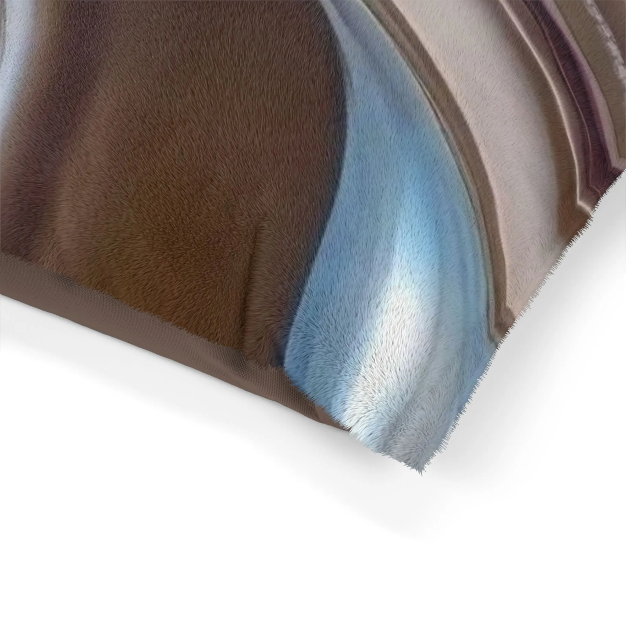 Pet Bed- Chocolate, Blue, Cream