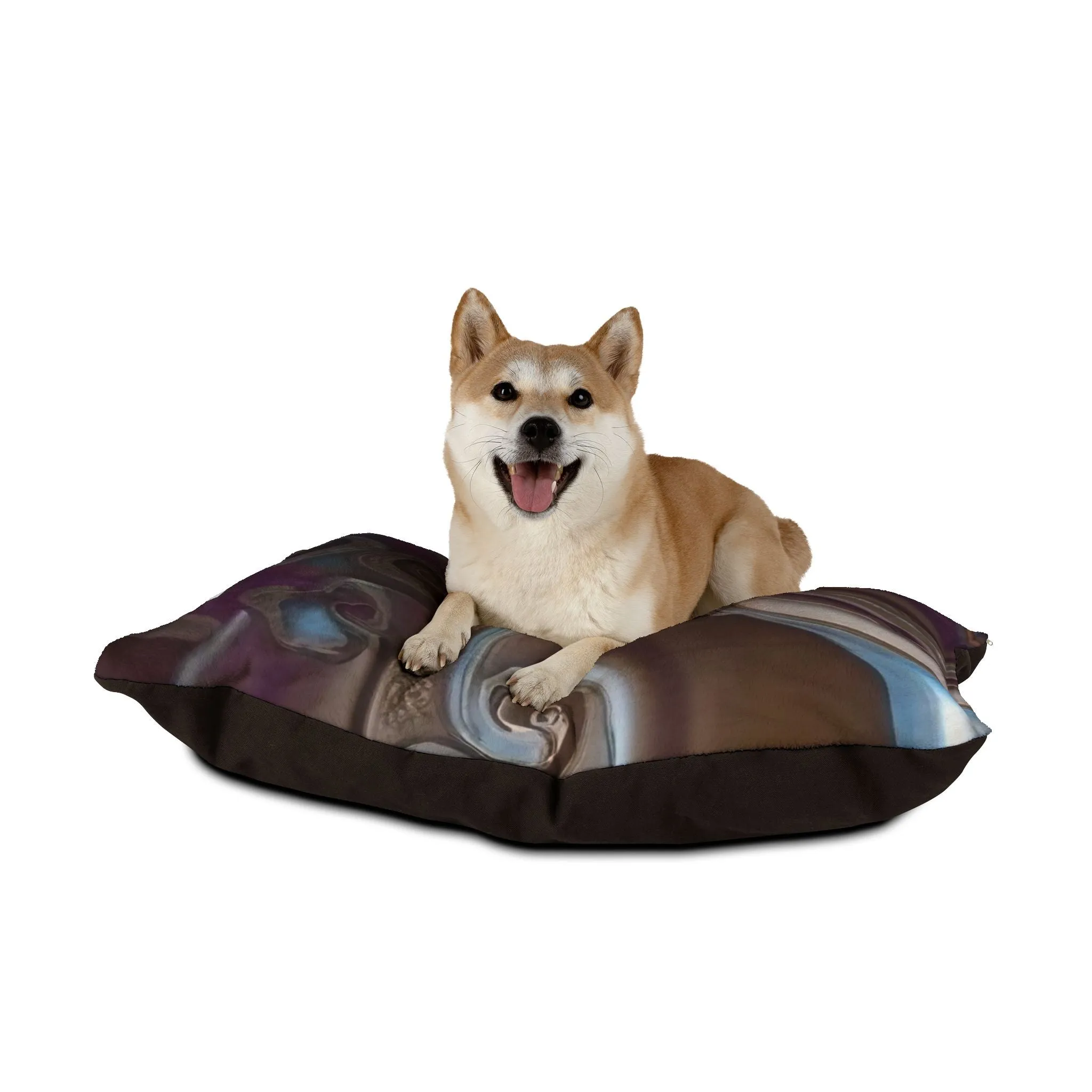 Pet Bed- Chocolate, Blue, Cream