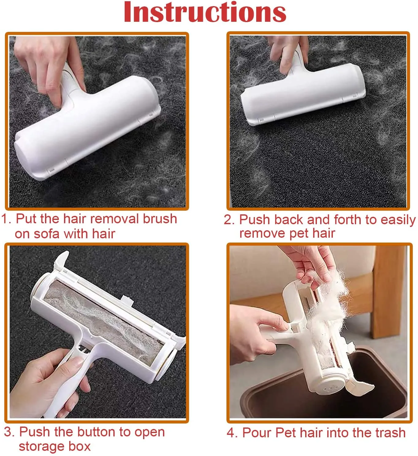 Reusable Pet Hair Remover Roller Brush