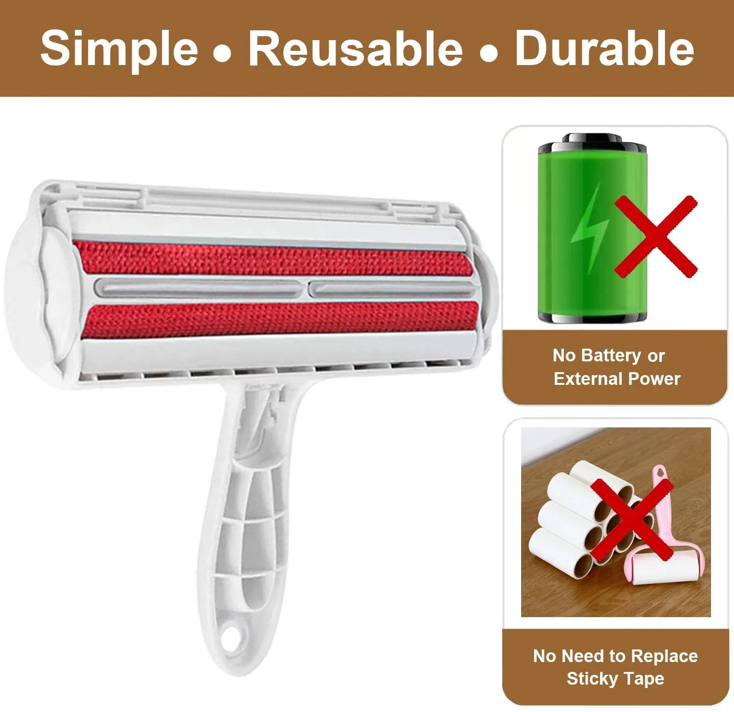 Reusable Pet Hair Remover Roller Brush