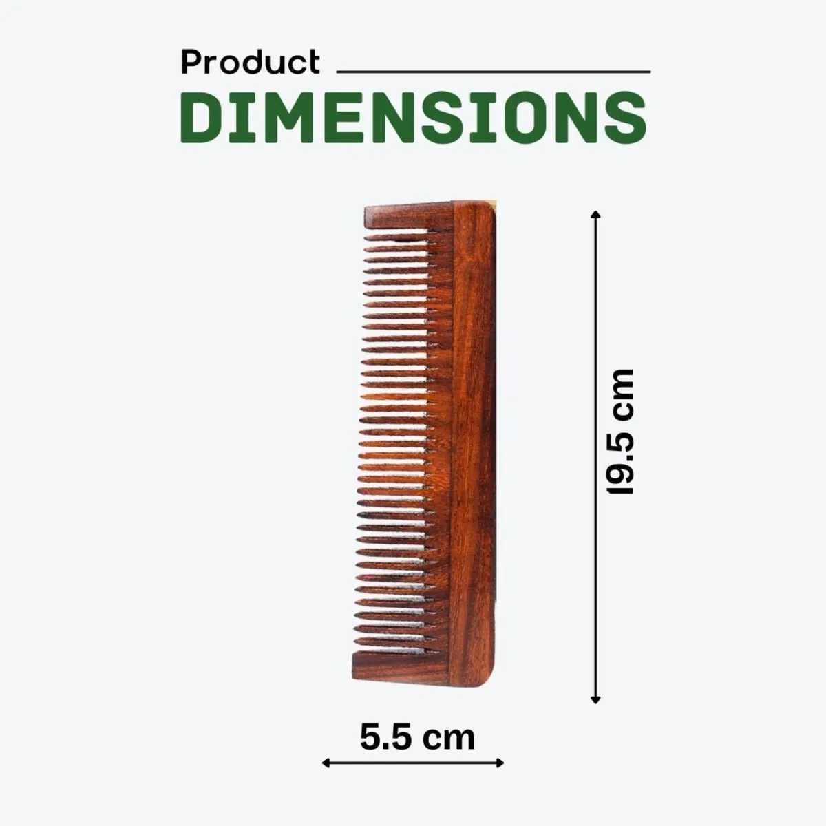 Rosewood Wide Tooth Long Comb for Hair Growth