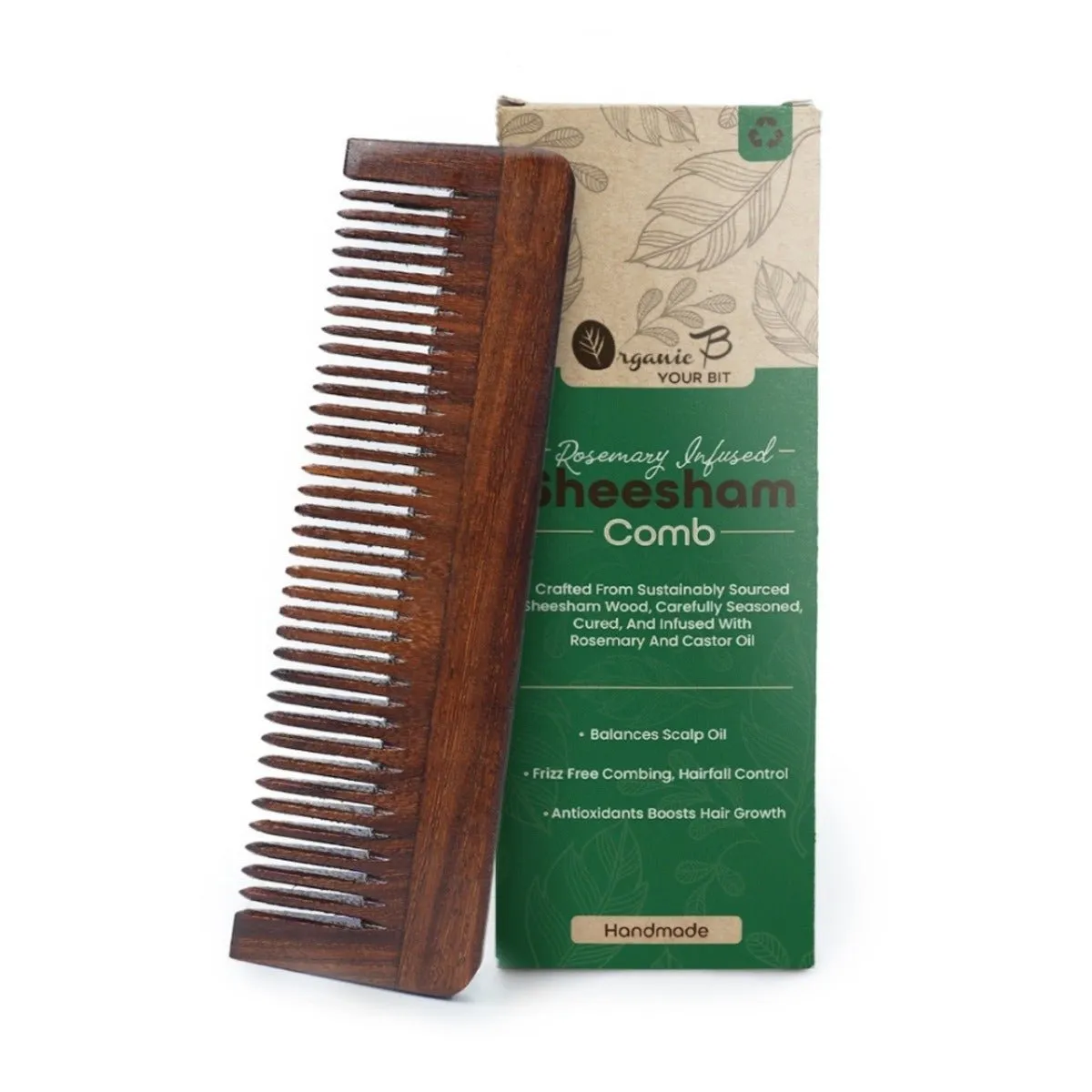 Rosewood Wide Tooth Long Comb for Hair Growth