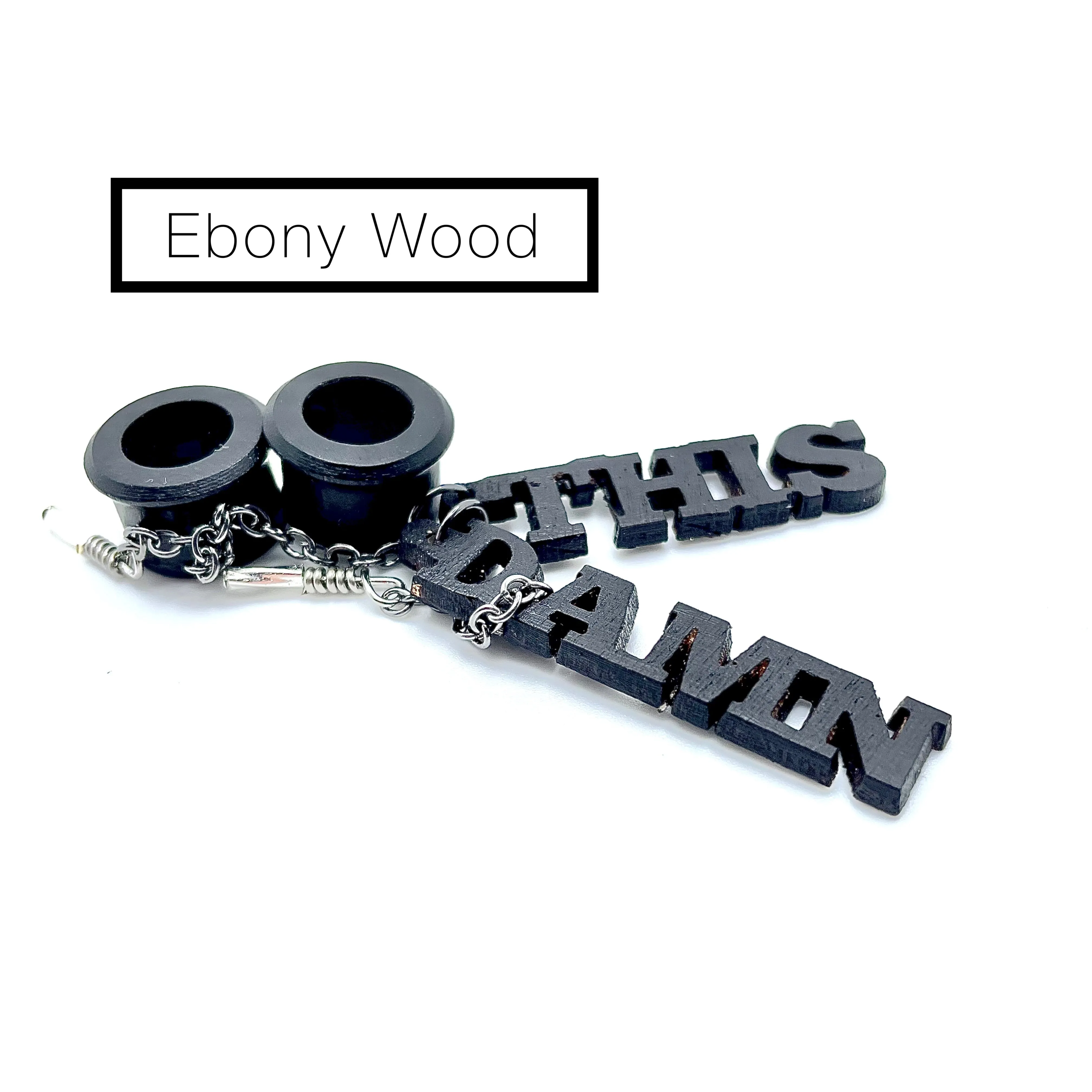 Say What You Want- Personalized Word Dangles with ECJ Magnetic Dangle Tunnels- Wood & Stone Gauges