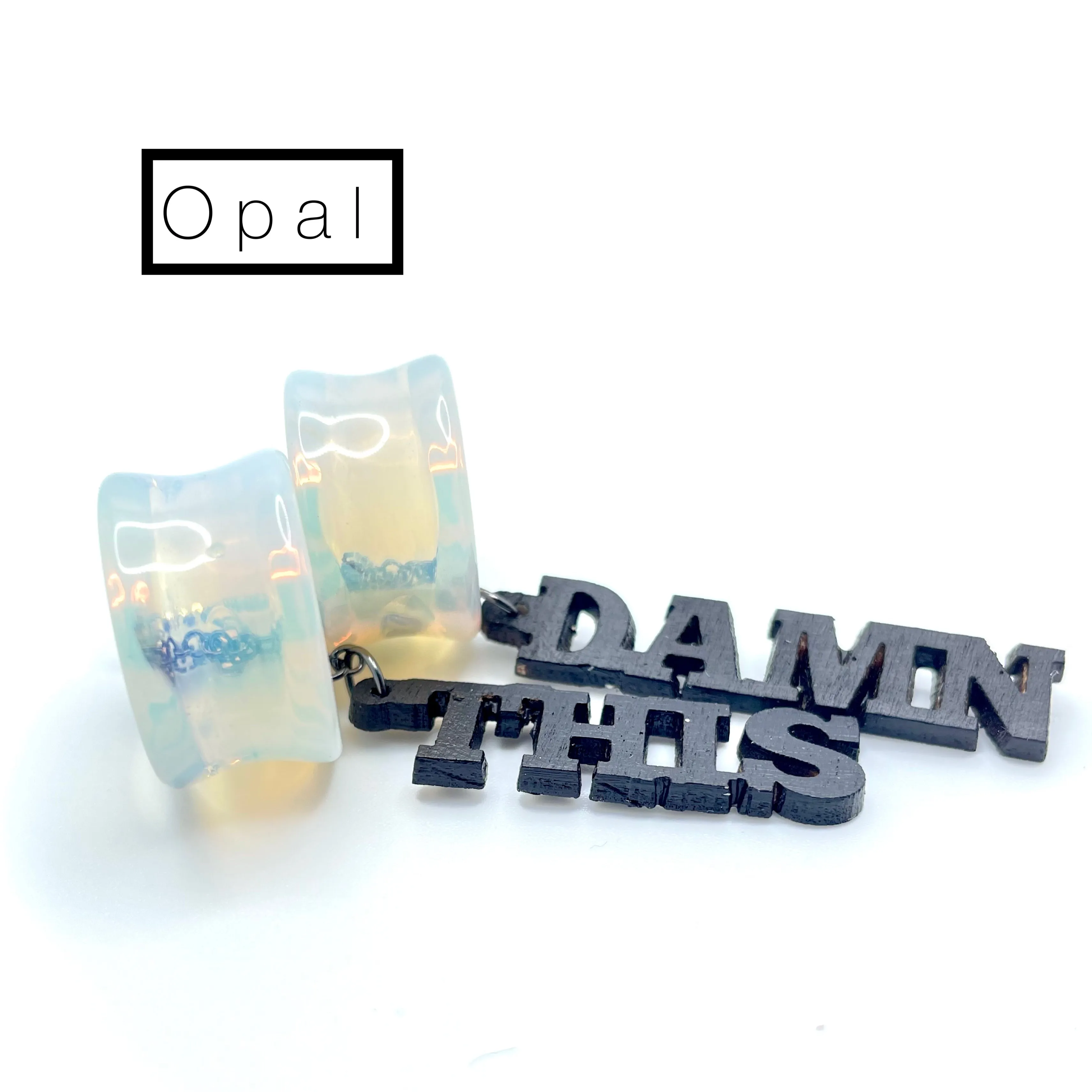 Say What You Want- Personalized Word Dangles with ECJ Magnetic Dangle Tunnels- Wood & Stone Gauges