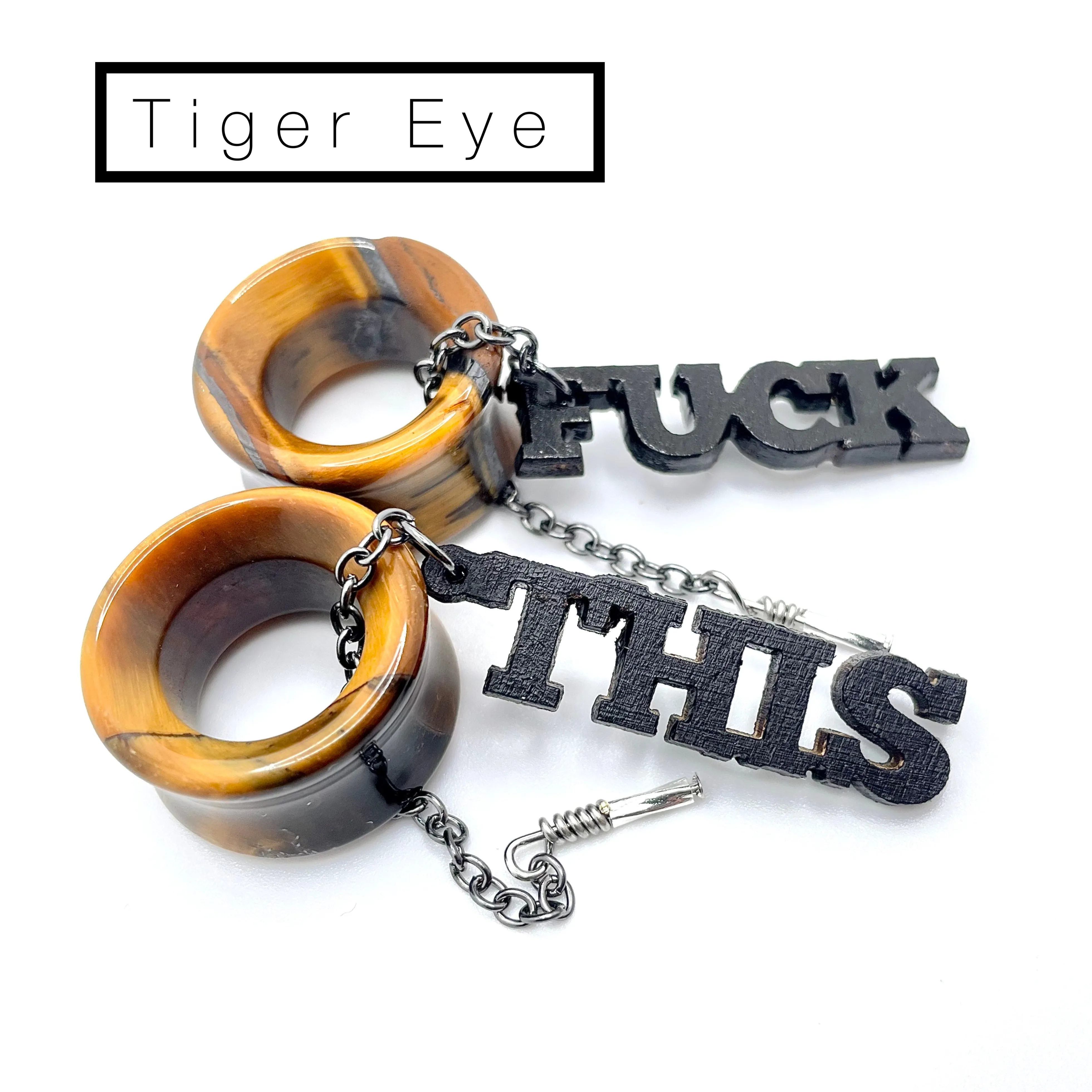 Say What You Want- Personalized Word Dangles with ECJ Magnetic Dangle Tunnels- Wood & Stone Gauges