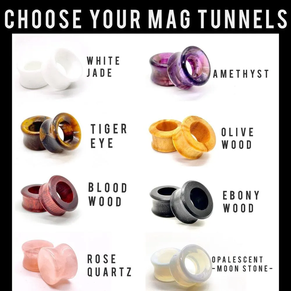 Say What You Want- Personalized Word Dangles with ECJ Magnetic Dangle Tunnels- Wood & Stone Gauges