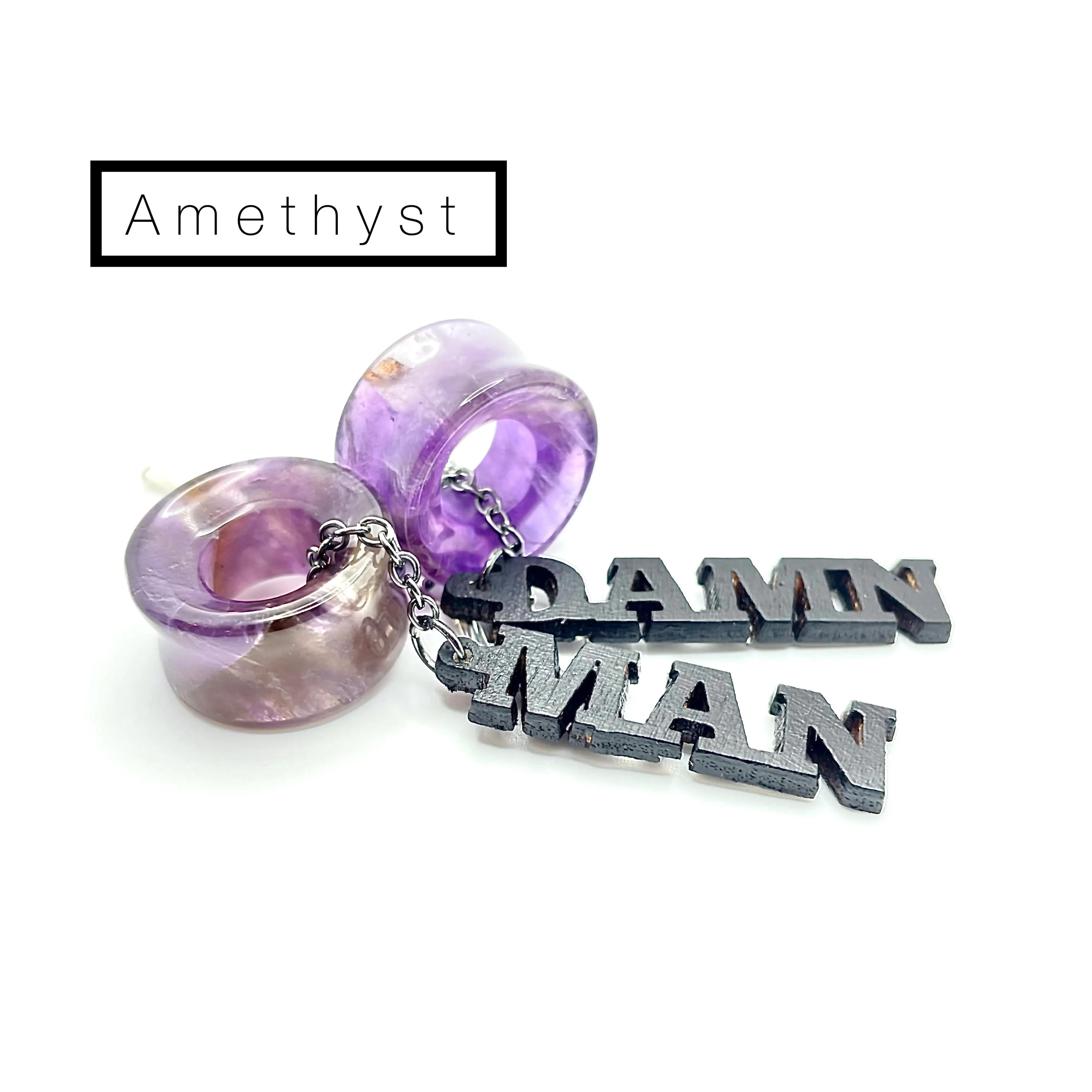 Say What You Want- Personalized Word Dangles with ECJ Magnetic Dangle Tunnels- Wood & Stone Gauges