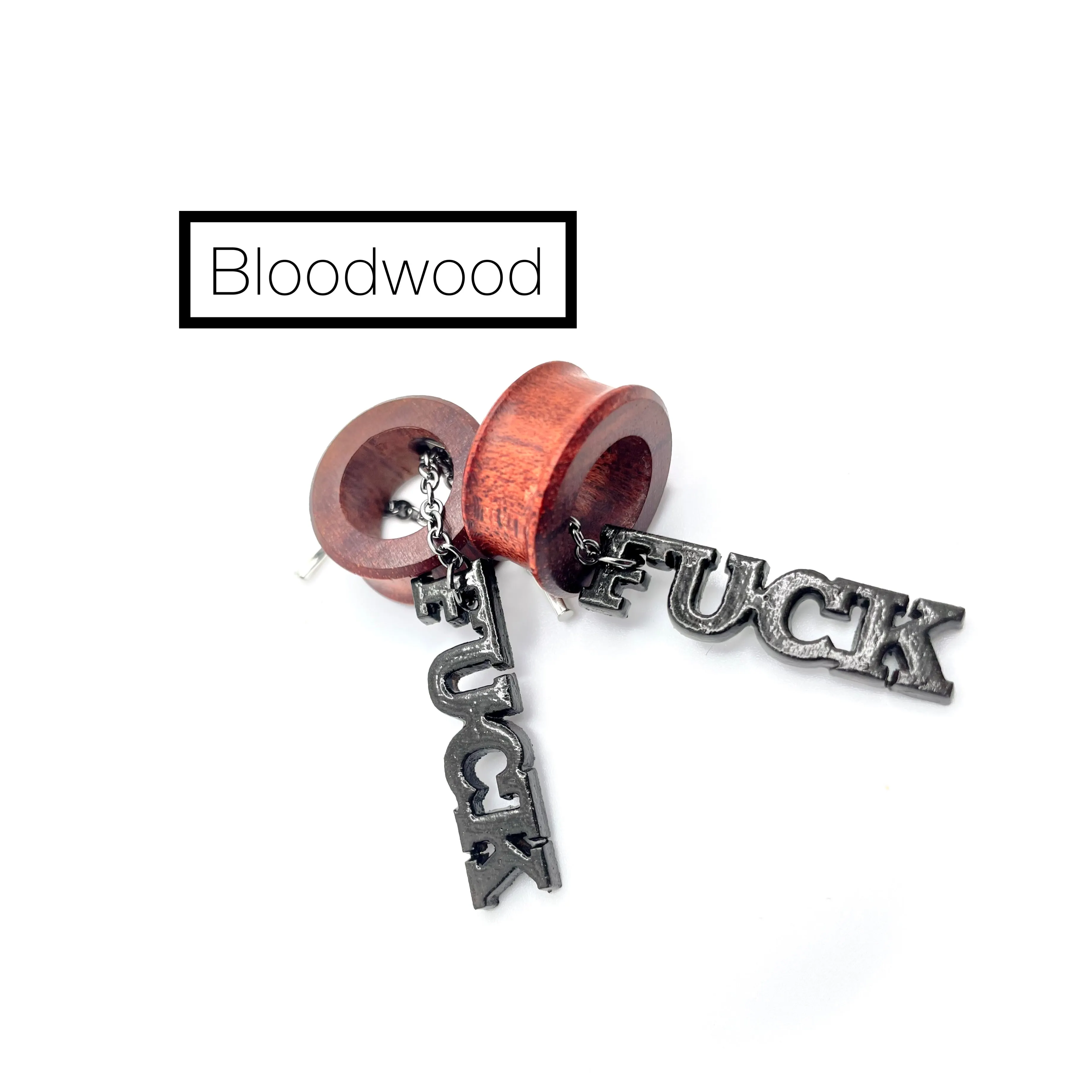 Say What You Want- Personalized Word Dangles with ECJ Magnetic Dangle Tunnels- Wood & Stone Gauges