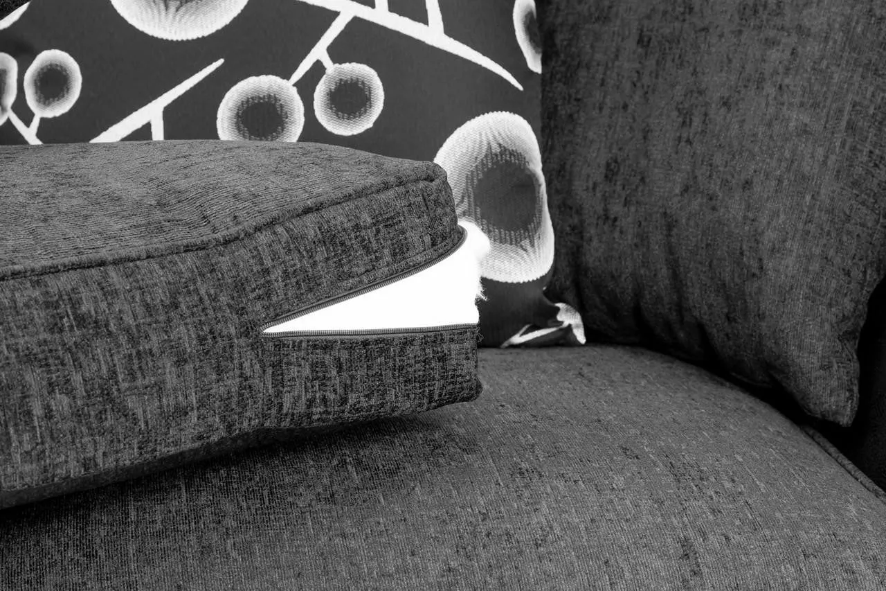 Shannon Sofa - Black/Grey Armchair - 115CM