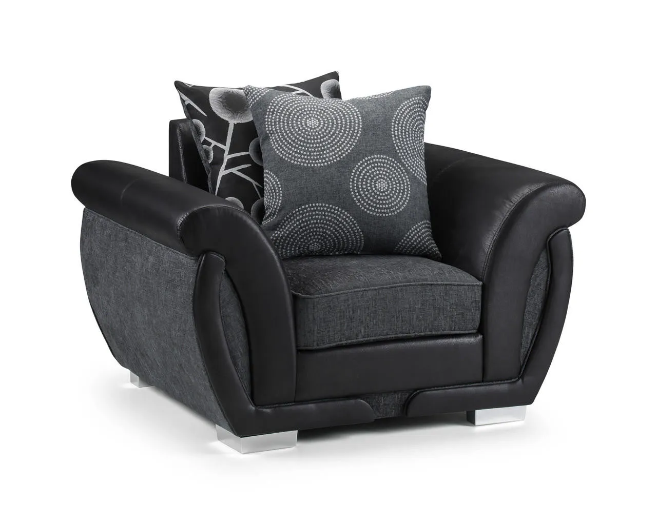 Shannon Sofa - Black/Grey Armchair - 115CM