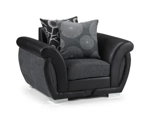 Shannon Sofa - Black/Grey Armchair - 115CM