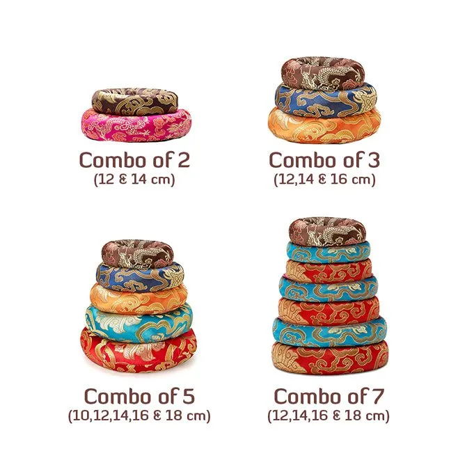 Silk Ring Cushions for Singing Bowl-Sky Blue-18cms