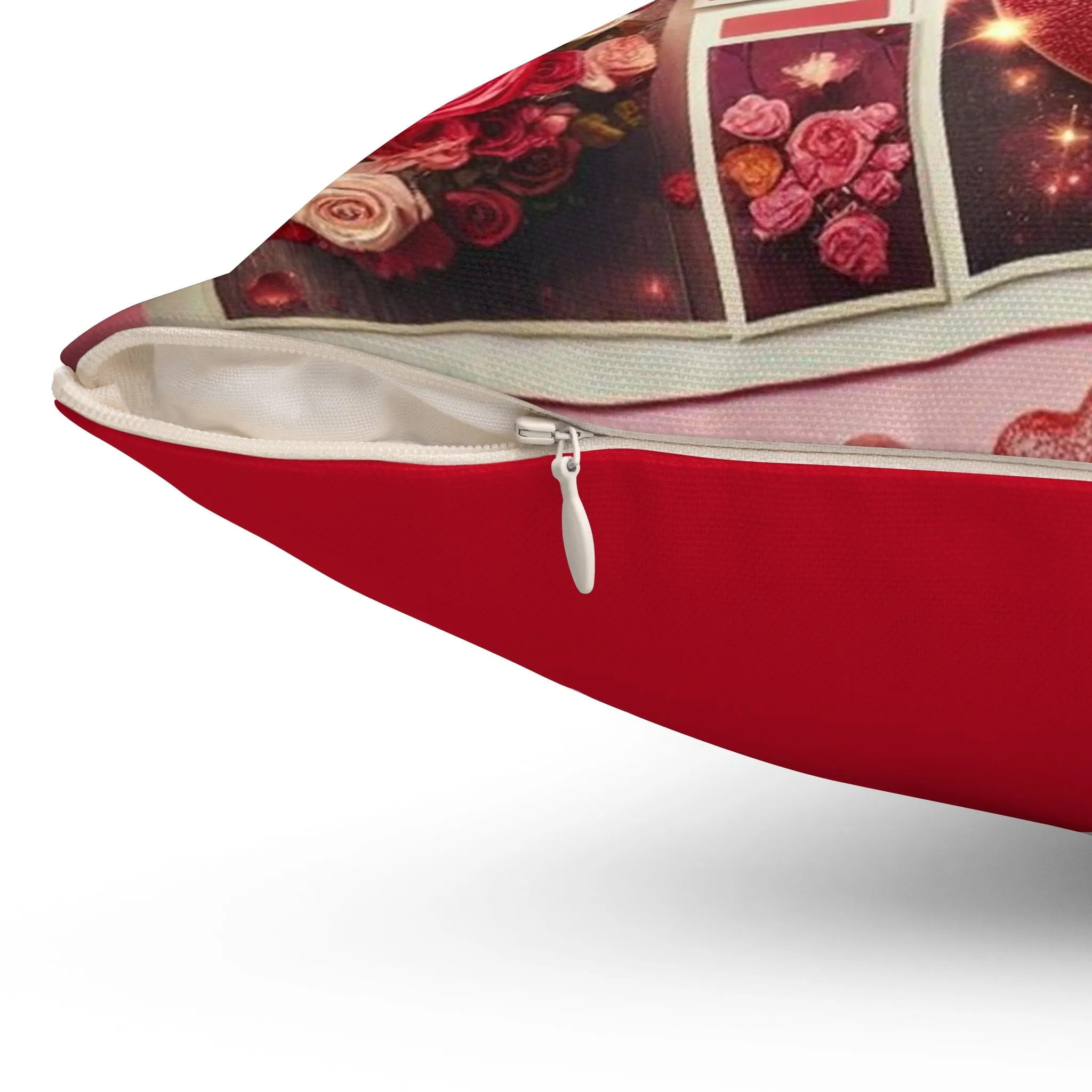 Spun polyester square pillow, a decorative option offering comfort and style