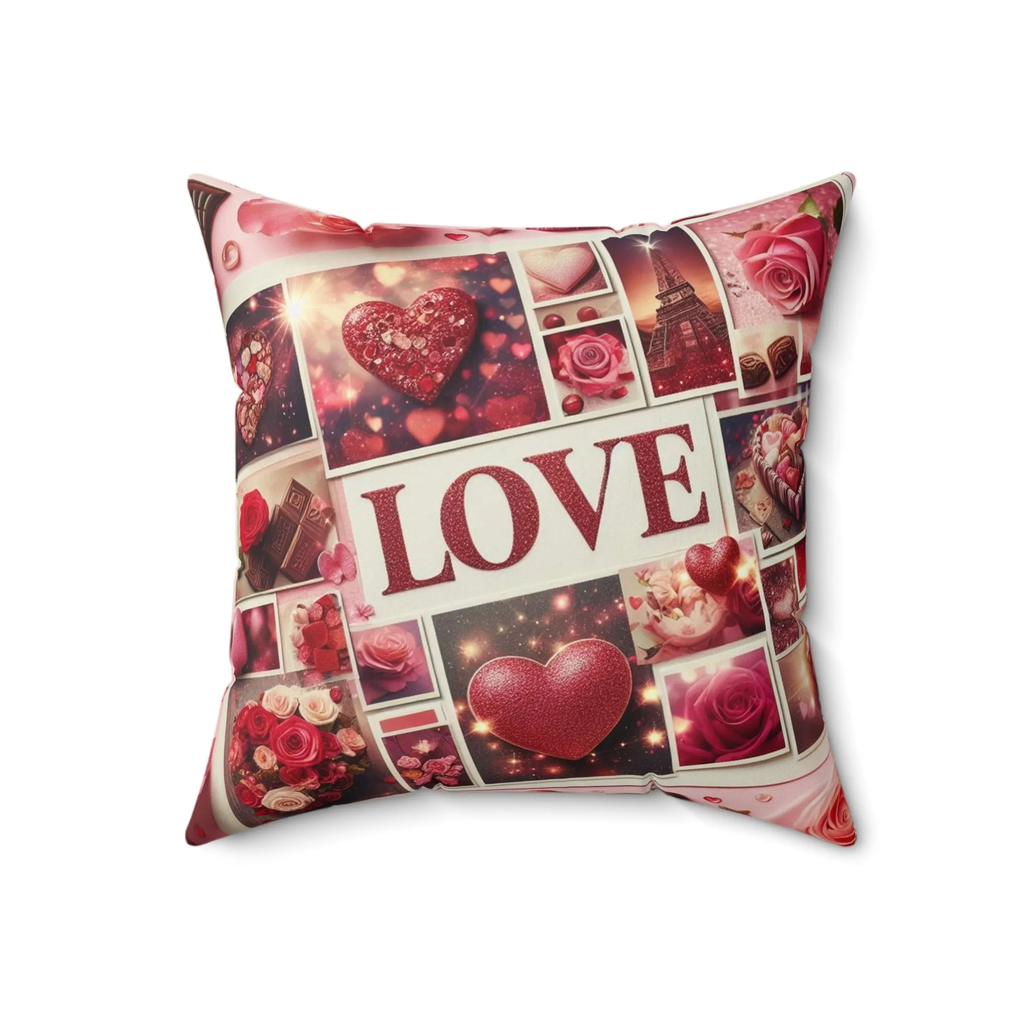 Spun polyester square pillow, a decorative option offering comfort and style