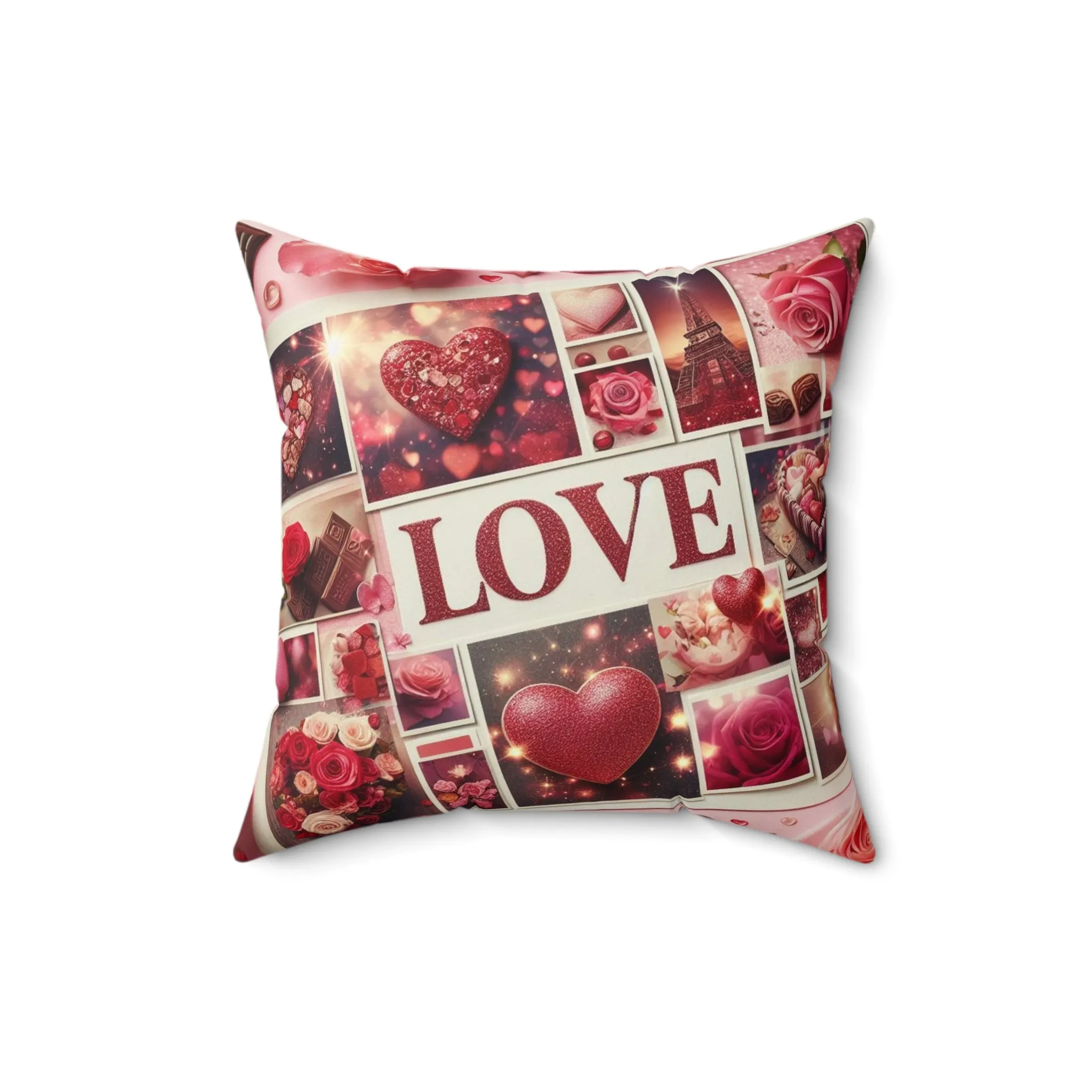 Spun polyester square pillow, a decorative option offering comfort and style