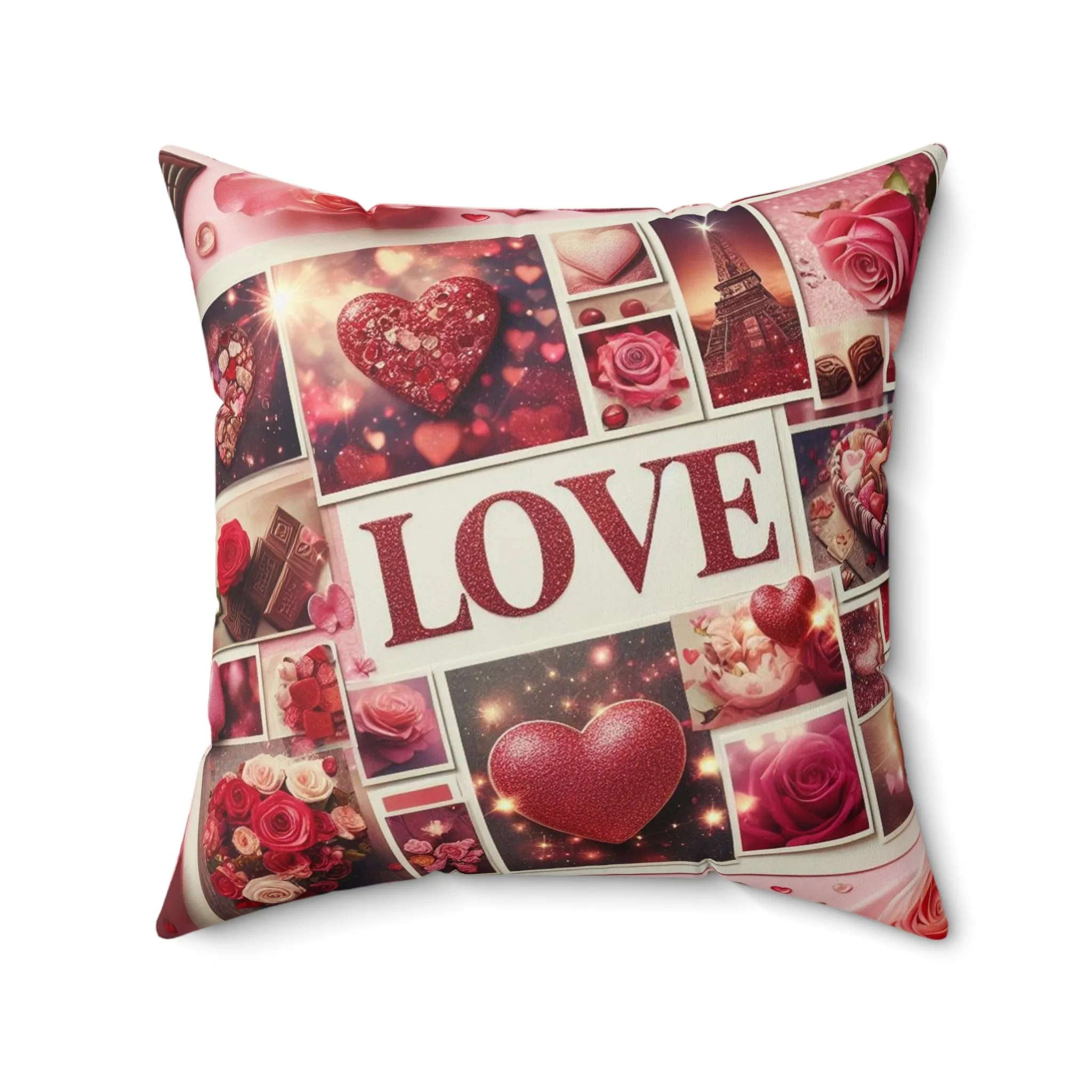 Spun polyester square pillow, a decorative option offering comfort and style