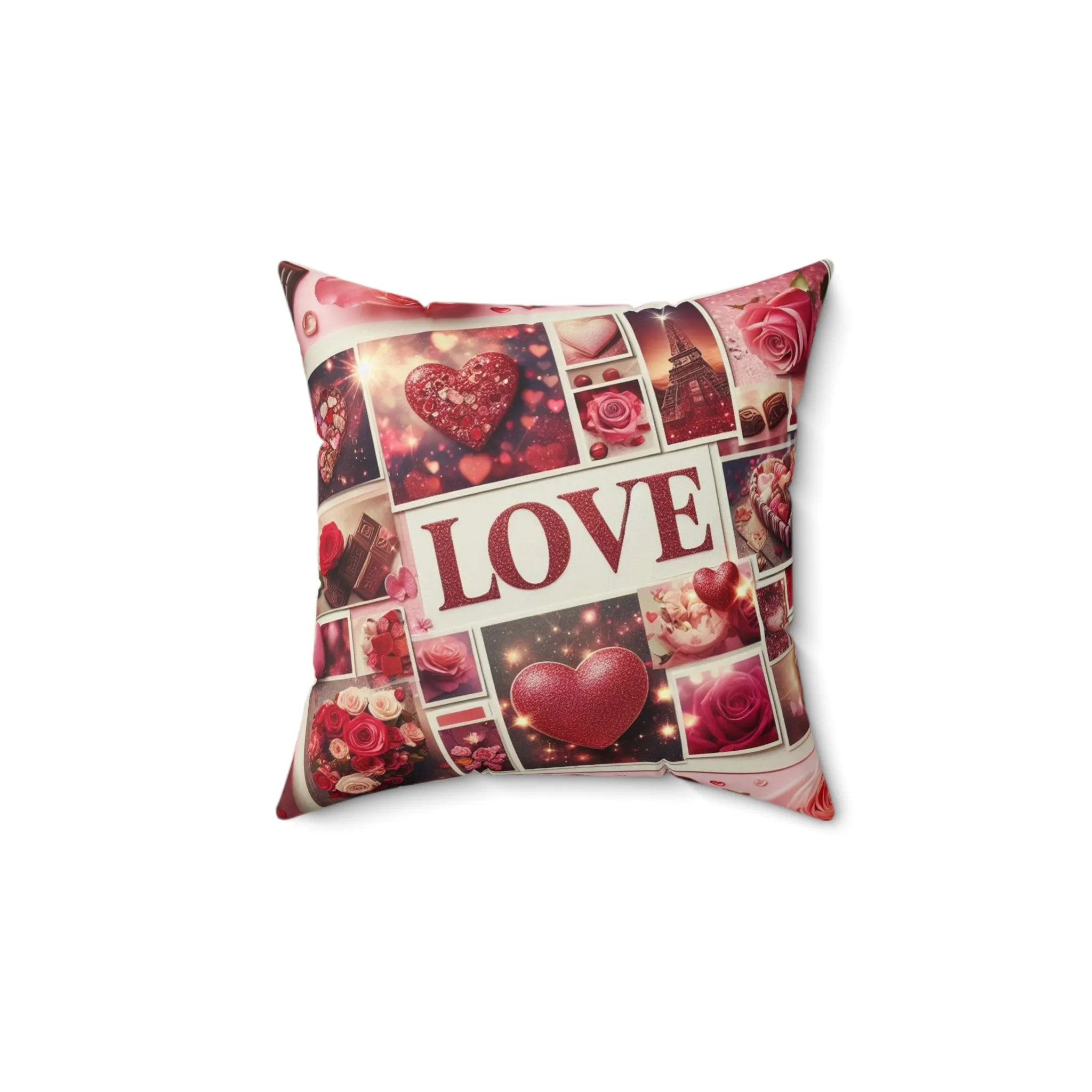 Spun polyester square pillow, a decorative option offering comfort and style