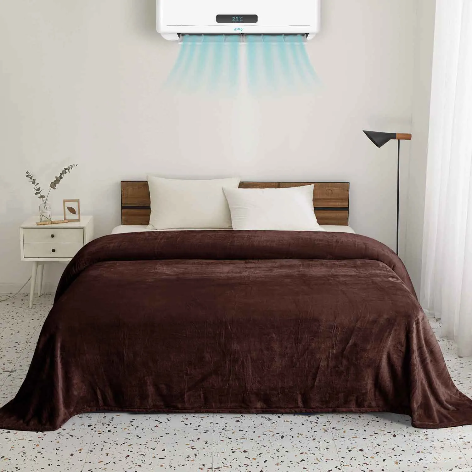 Supersoft 310 gsm Snuggly AC Fleece Blanket Cocoa Brown