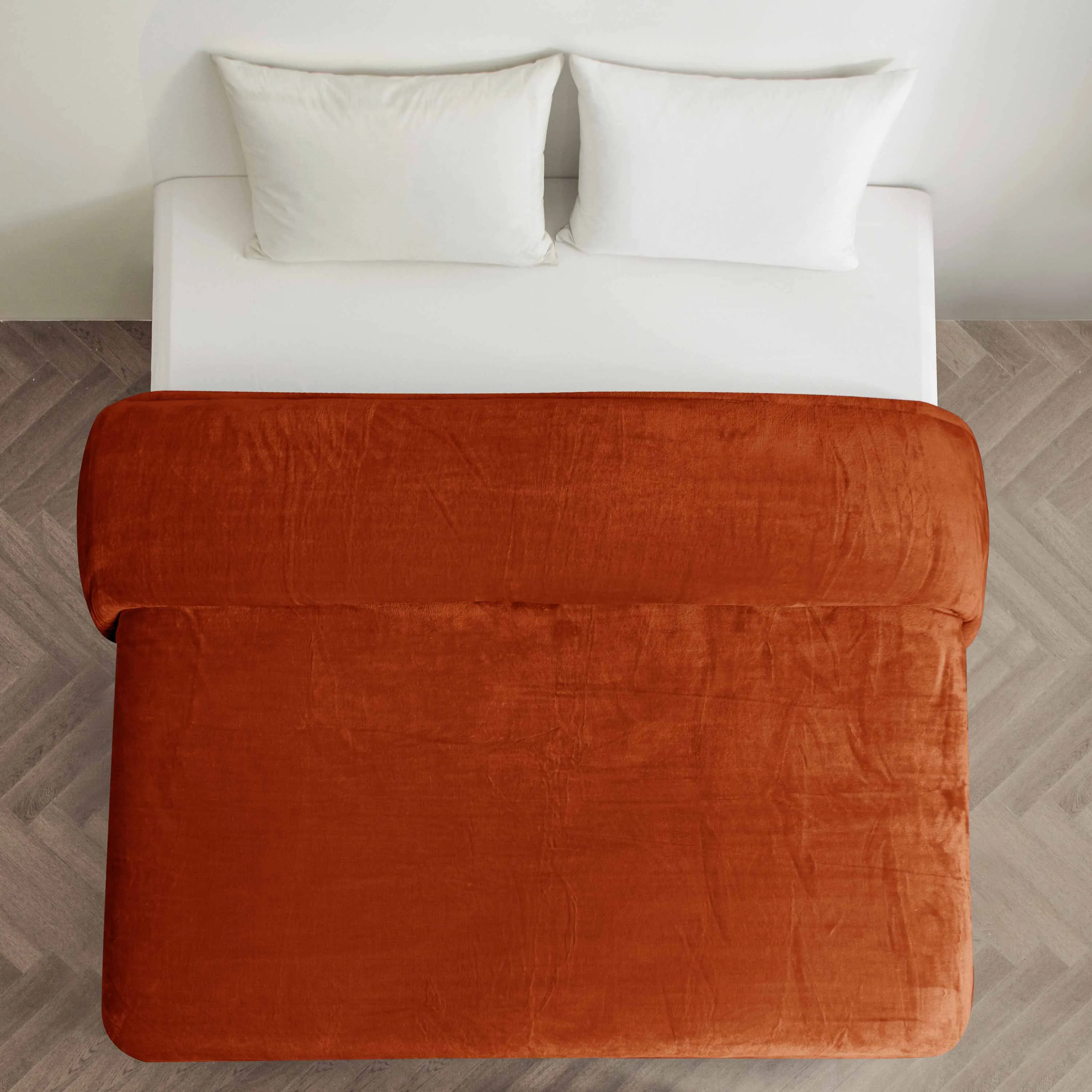 Supersoft 310 gsm Snuggly AC Fleece Blanket Rust