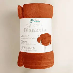 Supersoft 310 gsm Snuggly AC Fleece Blanket Rust