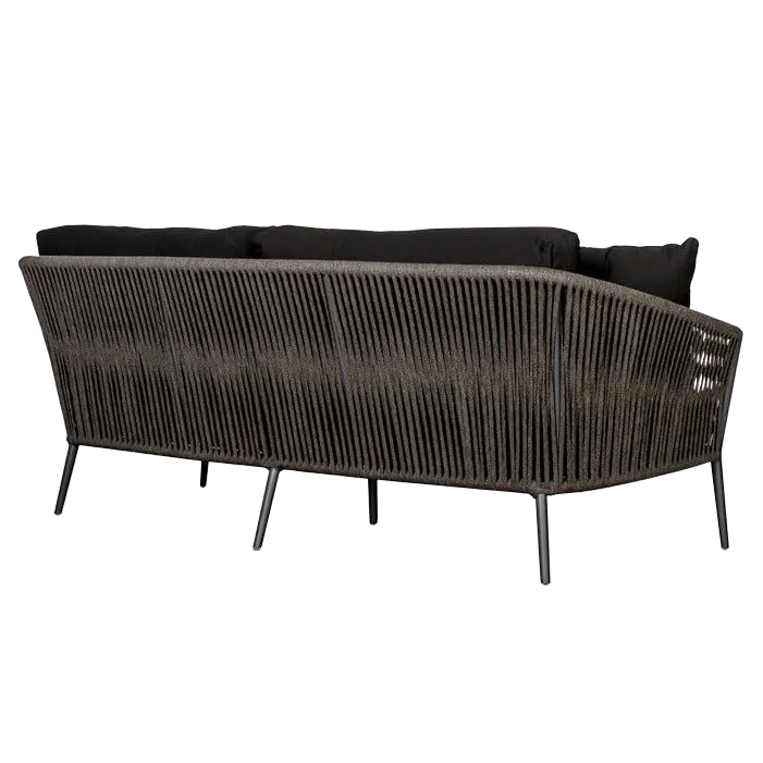 Washington Rope Sofa (Sunbrella Black Cushions)