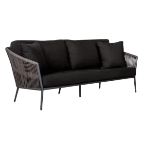 Washington Rope Sofa (Sunbrella Black Cushions)