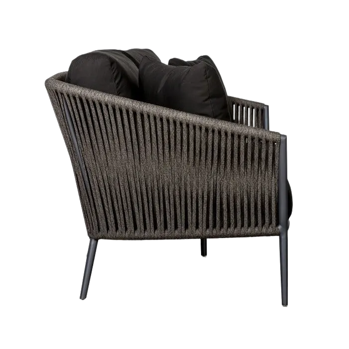 Washington Rope Sofa (Sunbrella Black Cushions)