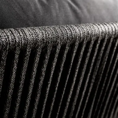 Washington Rope Sofa (Sunbrella Black Cushions)