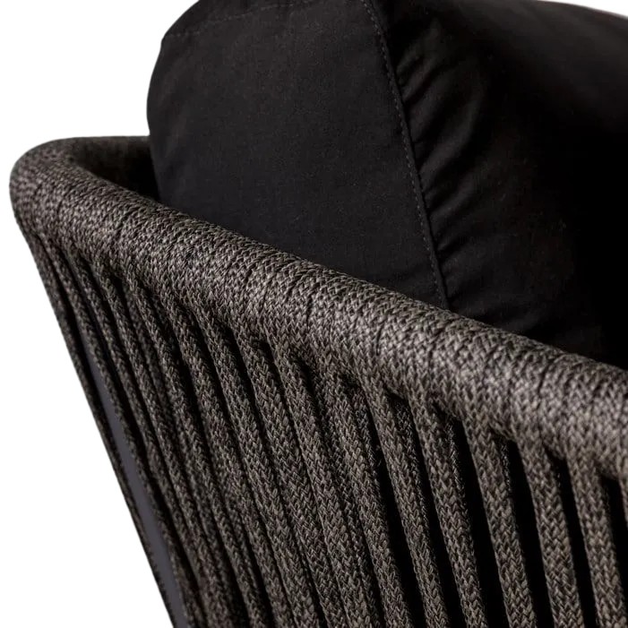 Washington Rope Sofa (Sunbrella Black Cushions)