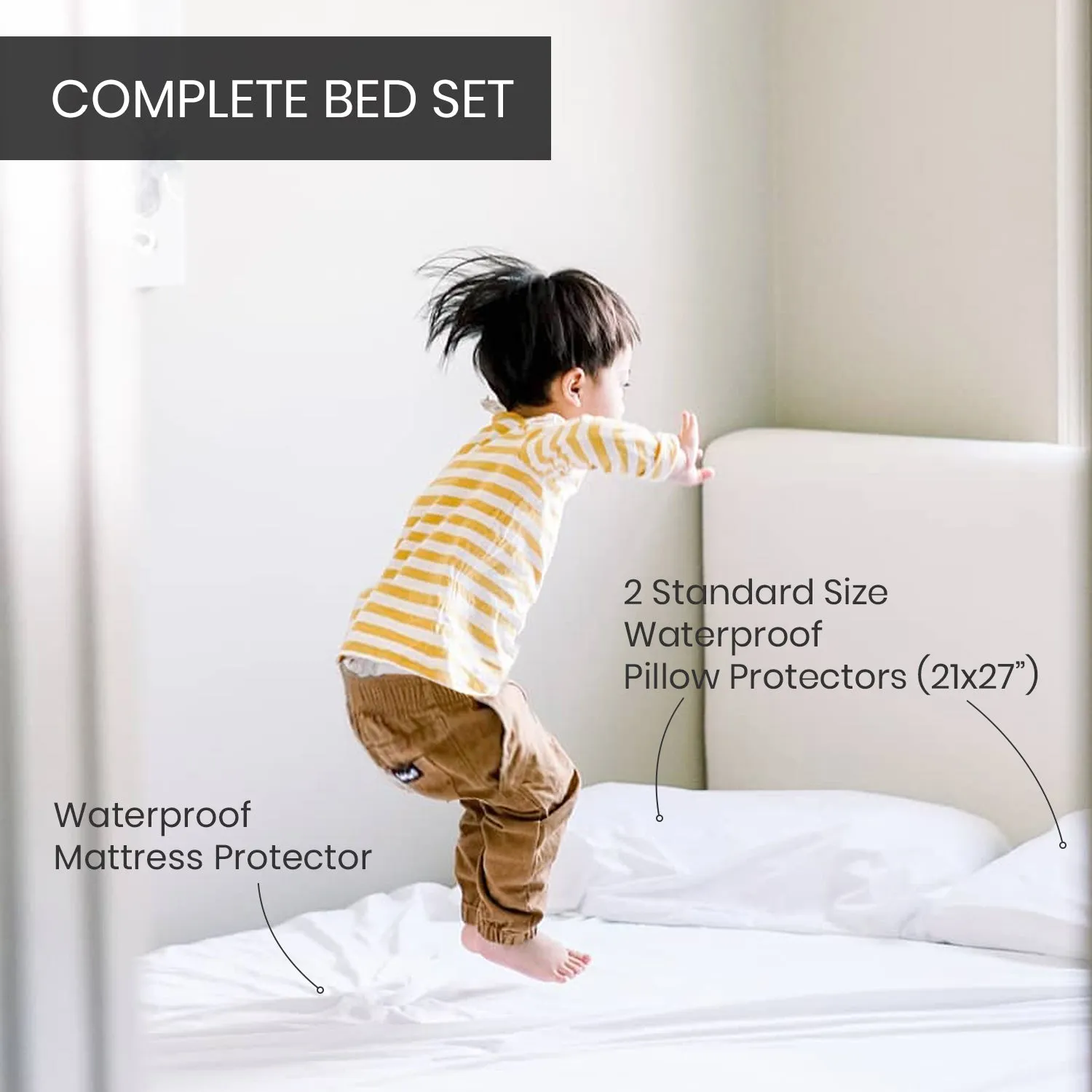 Waterproof Mattress Protector and 2 Free Pillow Protectors