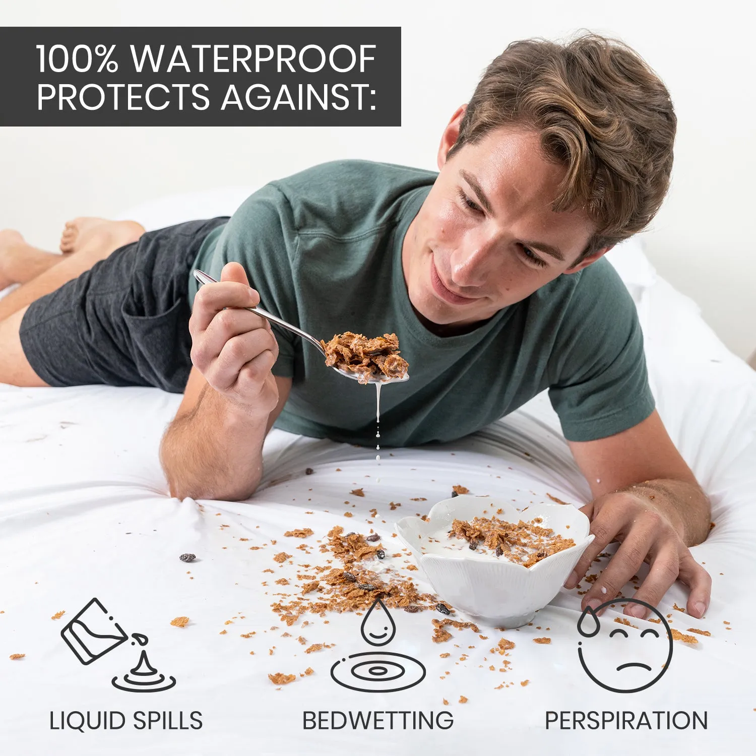 Waterproof Mattress Protector and 2 Free Pillow Protectors