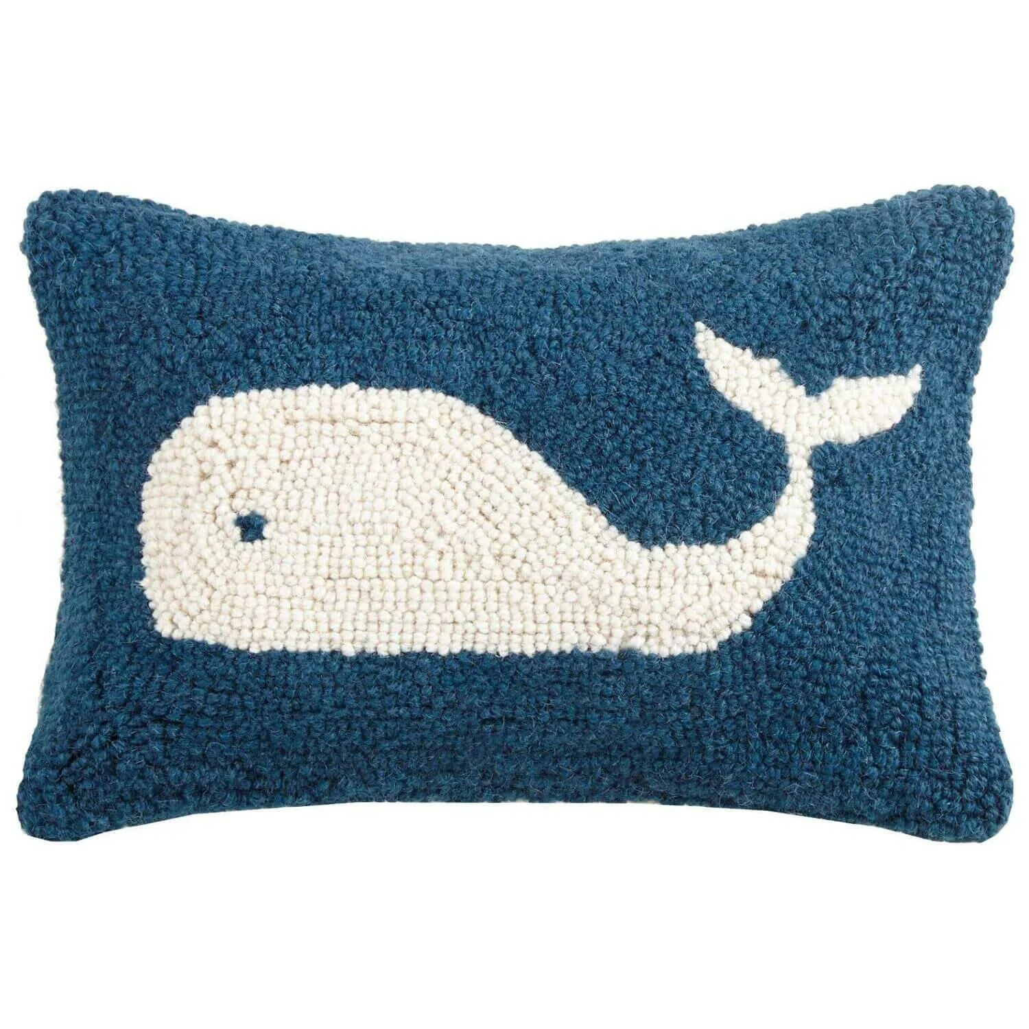 White Whale Hook Throw Pillow, 12" x 8"